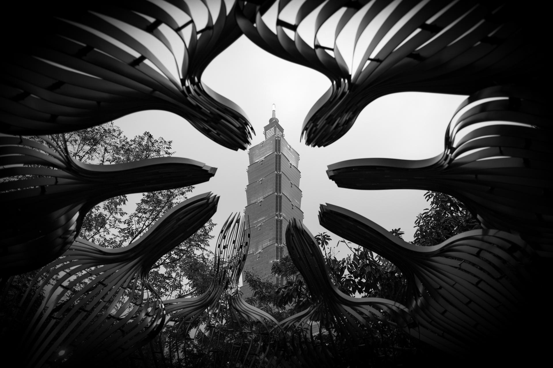 New York Photography Awards Winner - Taipei 101 building among petals