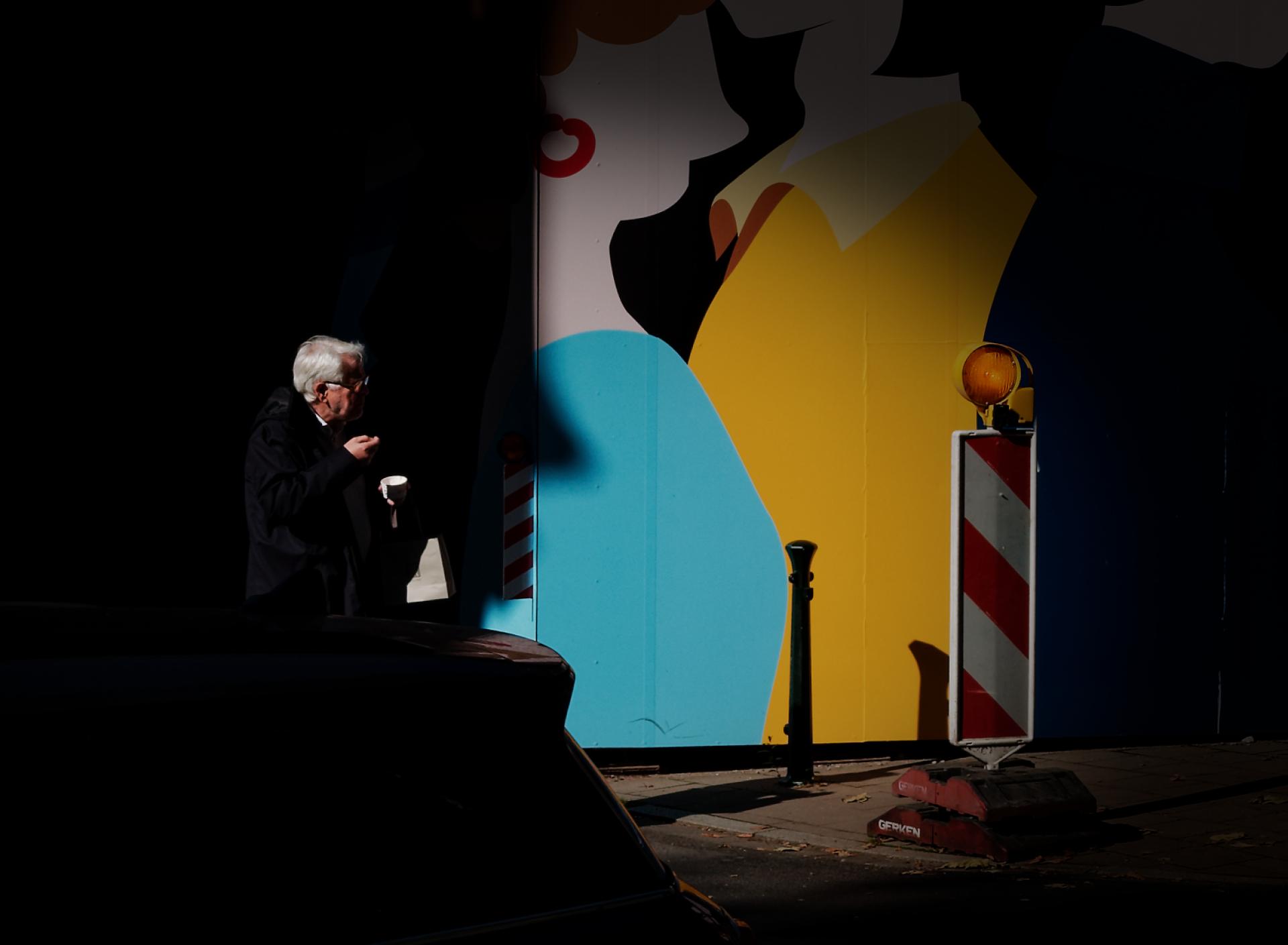 New York Photography Awards Winner - moments in front of the colorful billboard