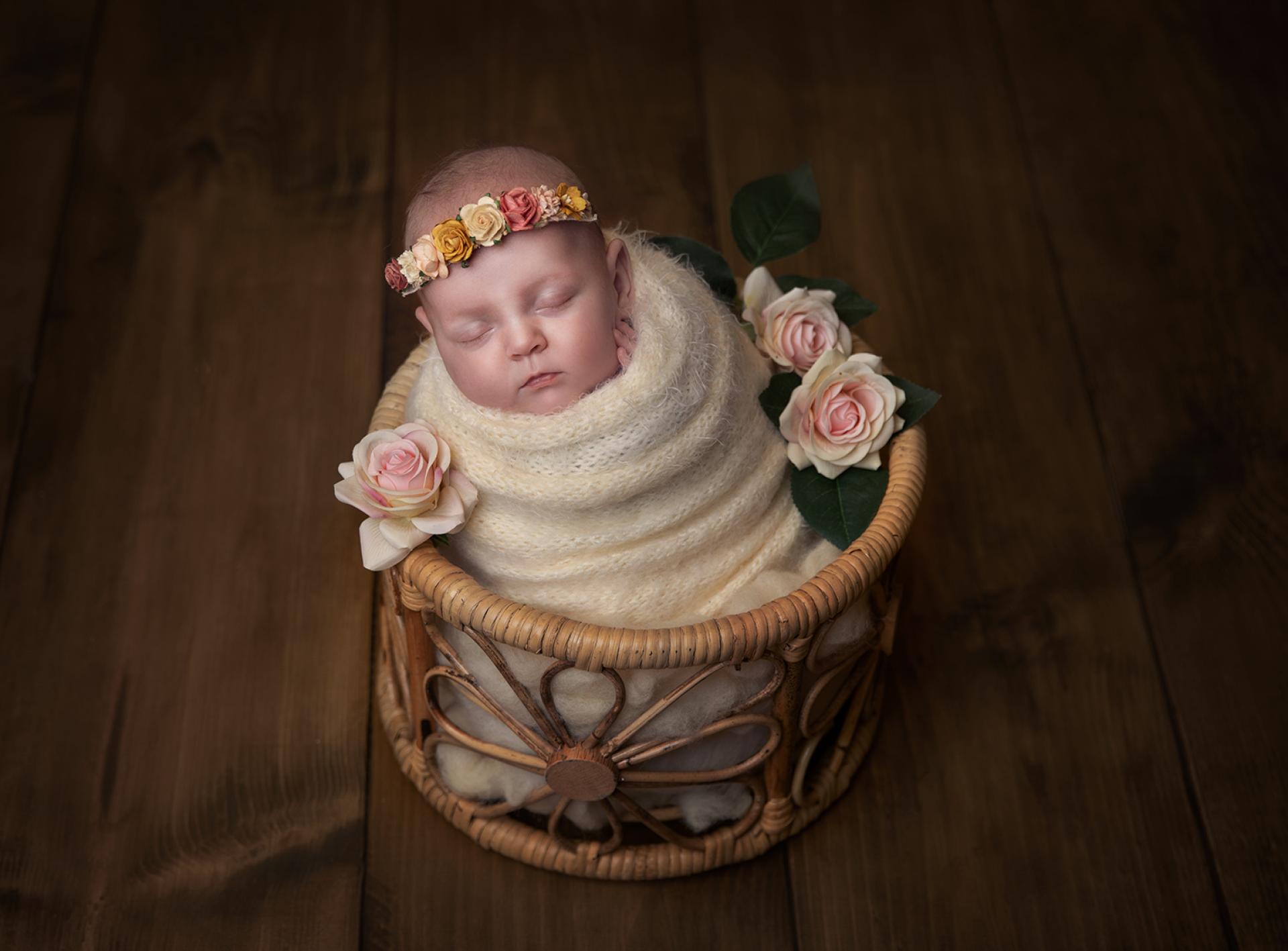 New York Photography Awards Winner - BABY IN THE FLOWER BASKET