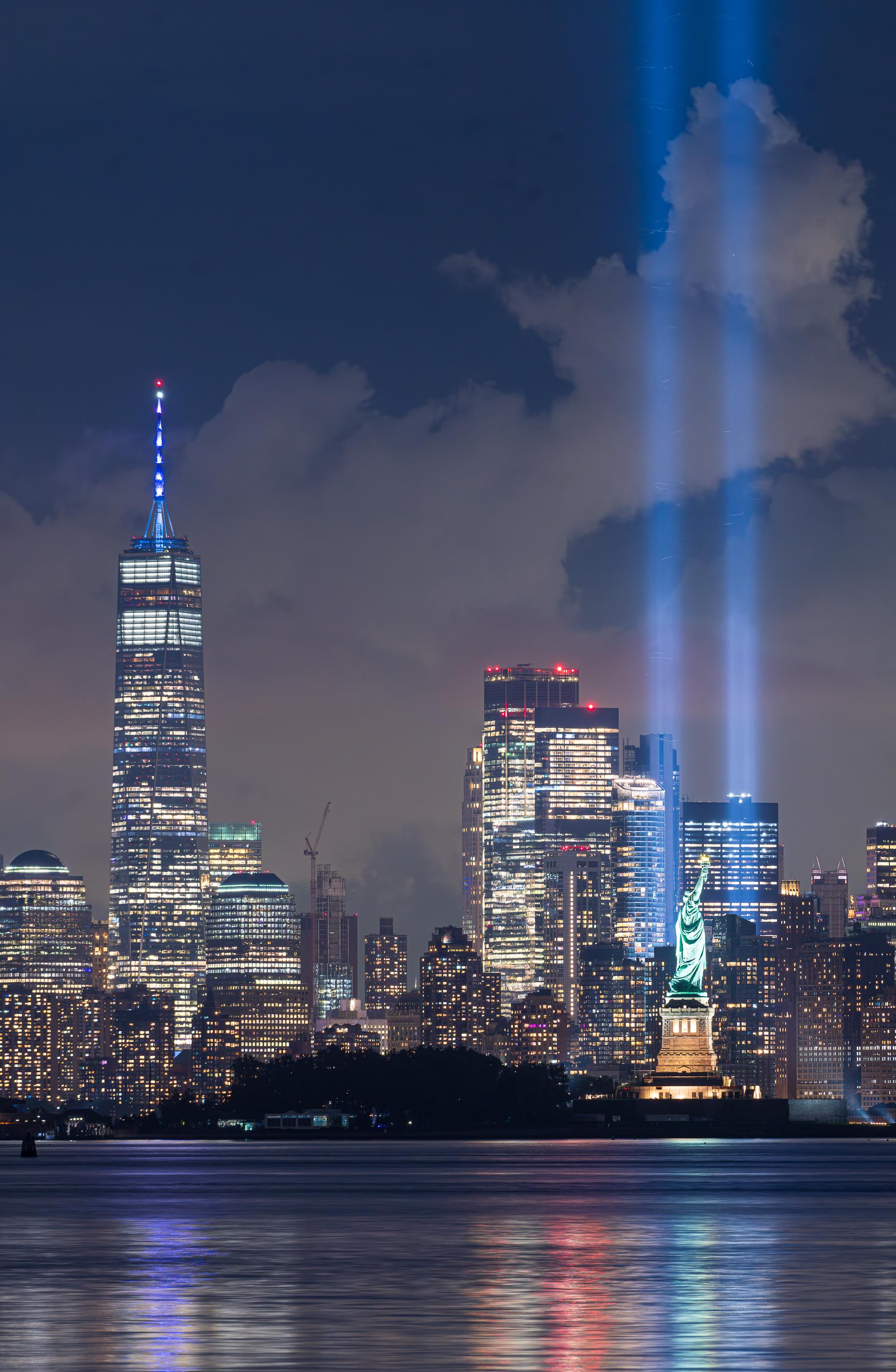 New York Photography Awards Winner - 9/11 memorial lights view of NYC